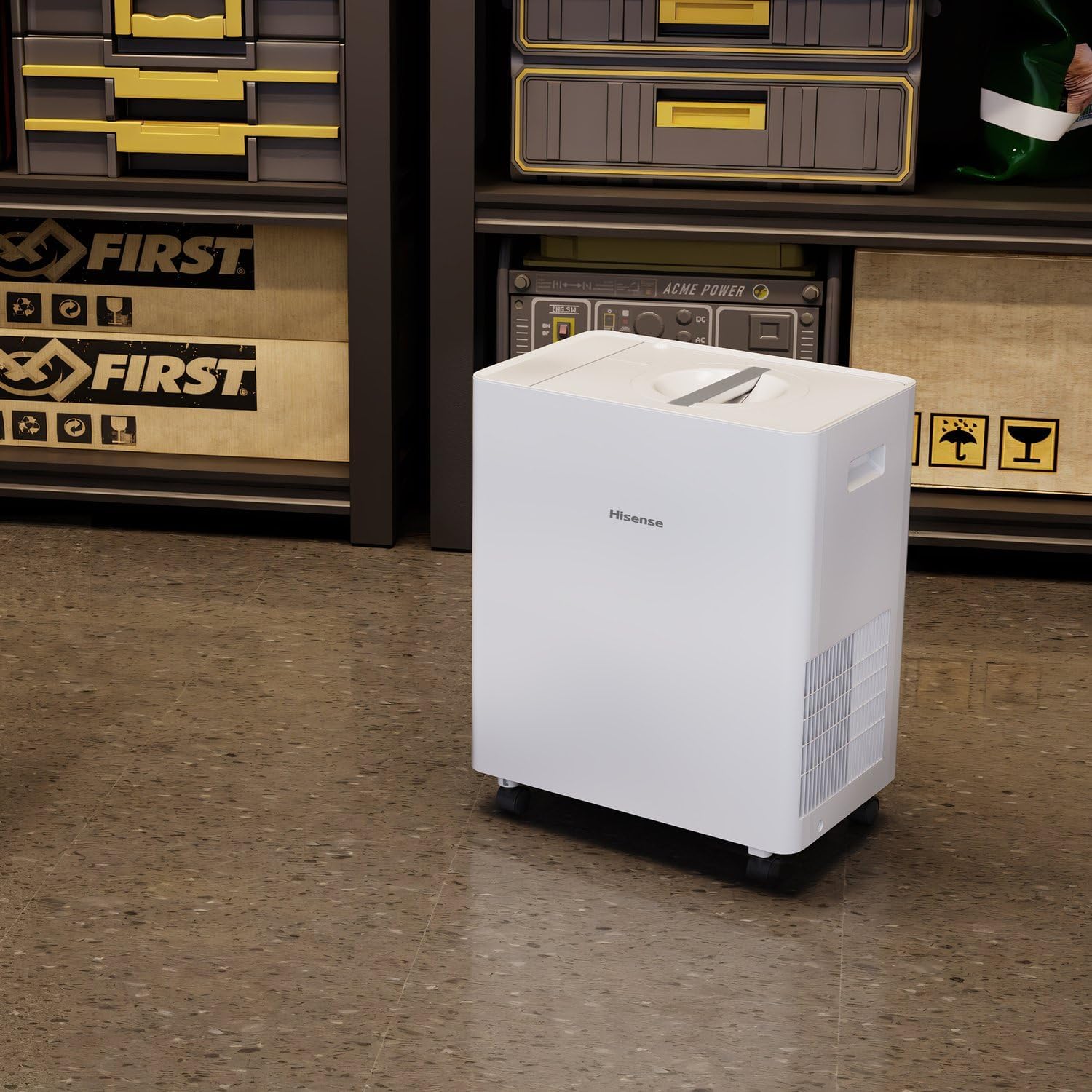 Hisense 50 Pint Lift-Up Portable Dehumidifier with Built-In Pump in White, Energy Efficient Quiet Moisture Extractor for Bathroom Bedroom Garage Attic Home House Crawl Space