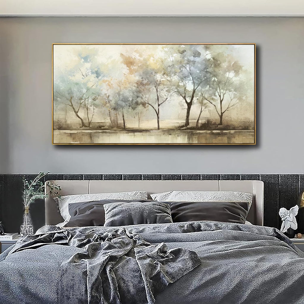 VHMING Abstract Wall Art Artwork Retro Trees Pictures Decor Canvas Painting Framed Ready to Hang Living Room Bedroom and Office Wall Decor 30x60 Inch