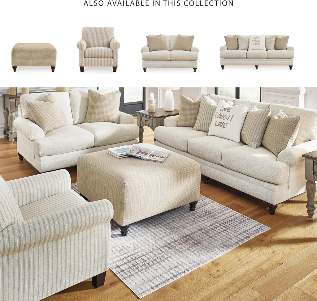 Signature Design by Ashley Valerani Classic Striped Upholstered Accent Chair, Beige