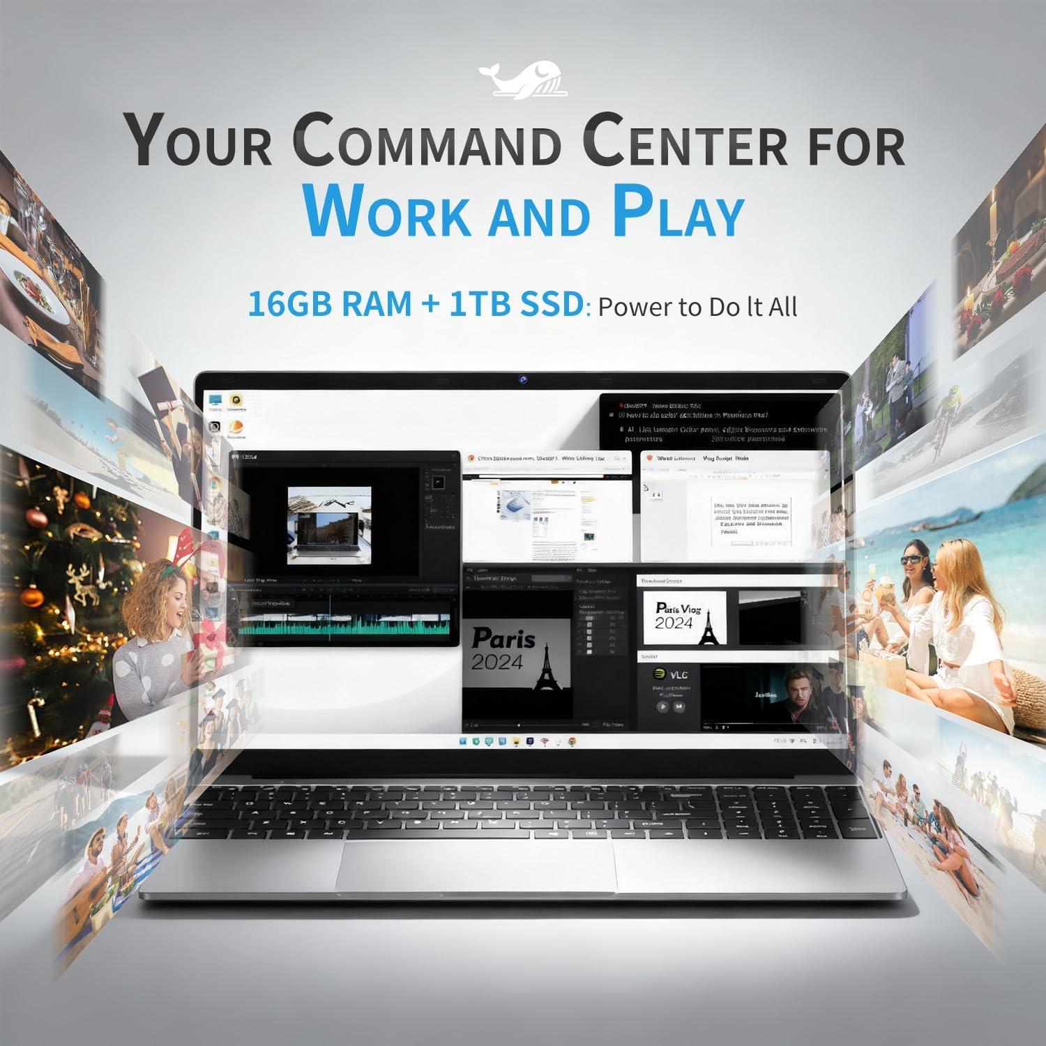 2026 Laptop Computer 15.6" FHD IPS Display, 16GB RAM 1TB SSD, 4-Core N150 Processor up to 3.6GHz, with Win 11 Pro, Thin & Light 3.52lbs, Backlit Keyboard, Silver