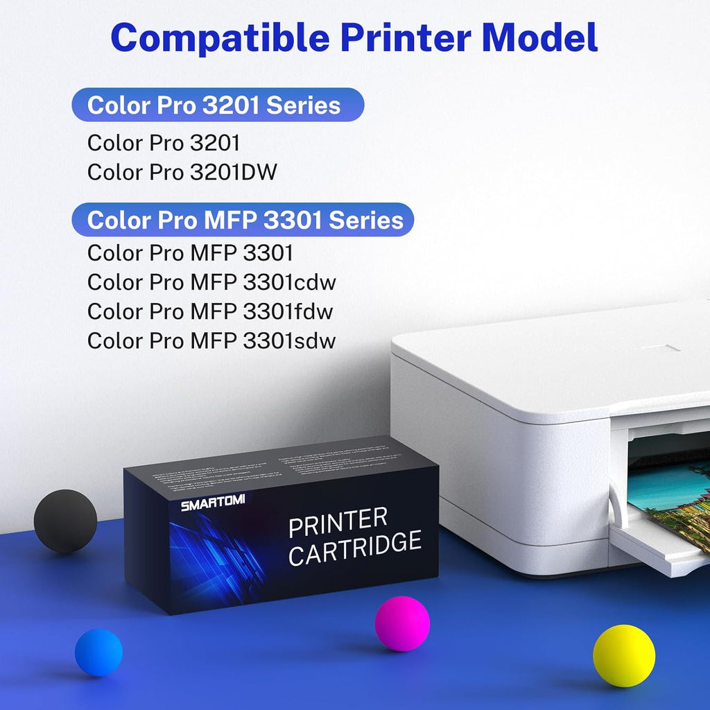 218X Toner Cartridges 4-Pack High Yield (with Chip) Compatible Replacement for HP Color Pro MFP 3301SDW 3301CDW 3301FDW 3201DW Printer 3301 3201 Series | W2180X W2181X W2182X W2183X