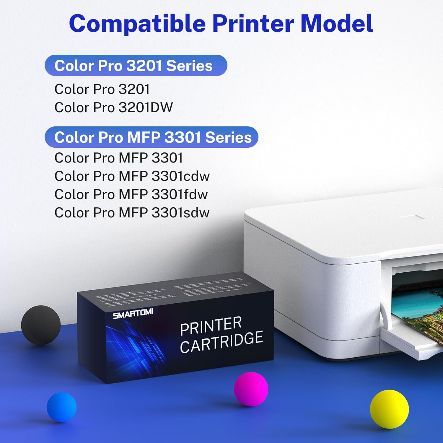 218X Toner Cartridges 4-Pack High Yield (with Chip) Compatible Replacement for HP Color Pro MFP 3301SDW 3301CDW 3301FDW 3201DW Printer 3301 3201 Series | W2180X W2181X W2182X W2183X