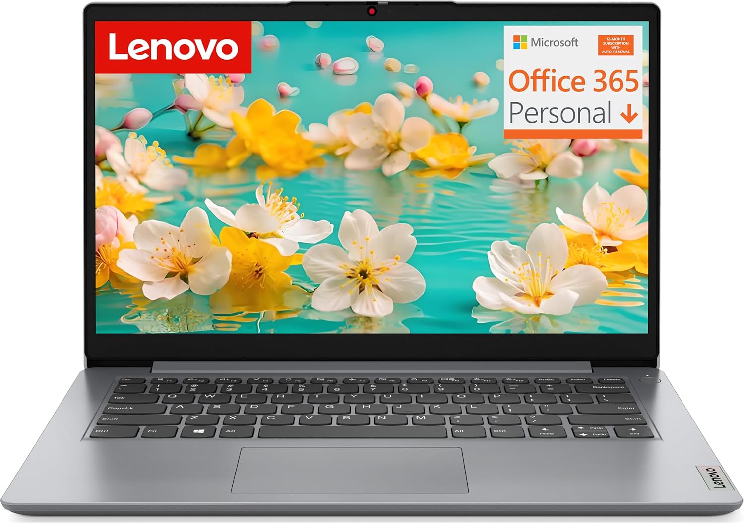 Lenovo 2026 Laptop Computer for Business and Student, Office 365, Copilot AI, Intel N4200, 4GB DDR4 RAM, 128GB eMMC, WiFi, Long Battery Life, Fast Charging, Grey