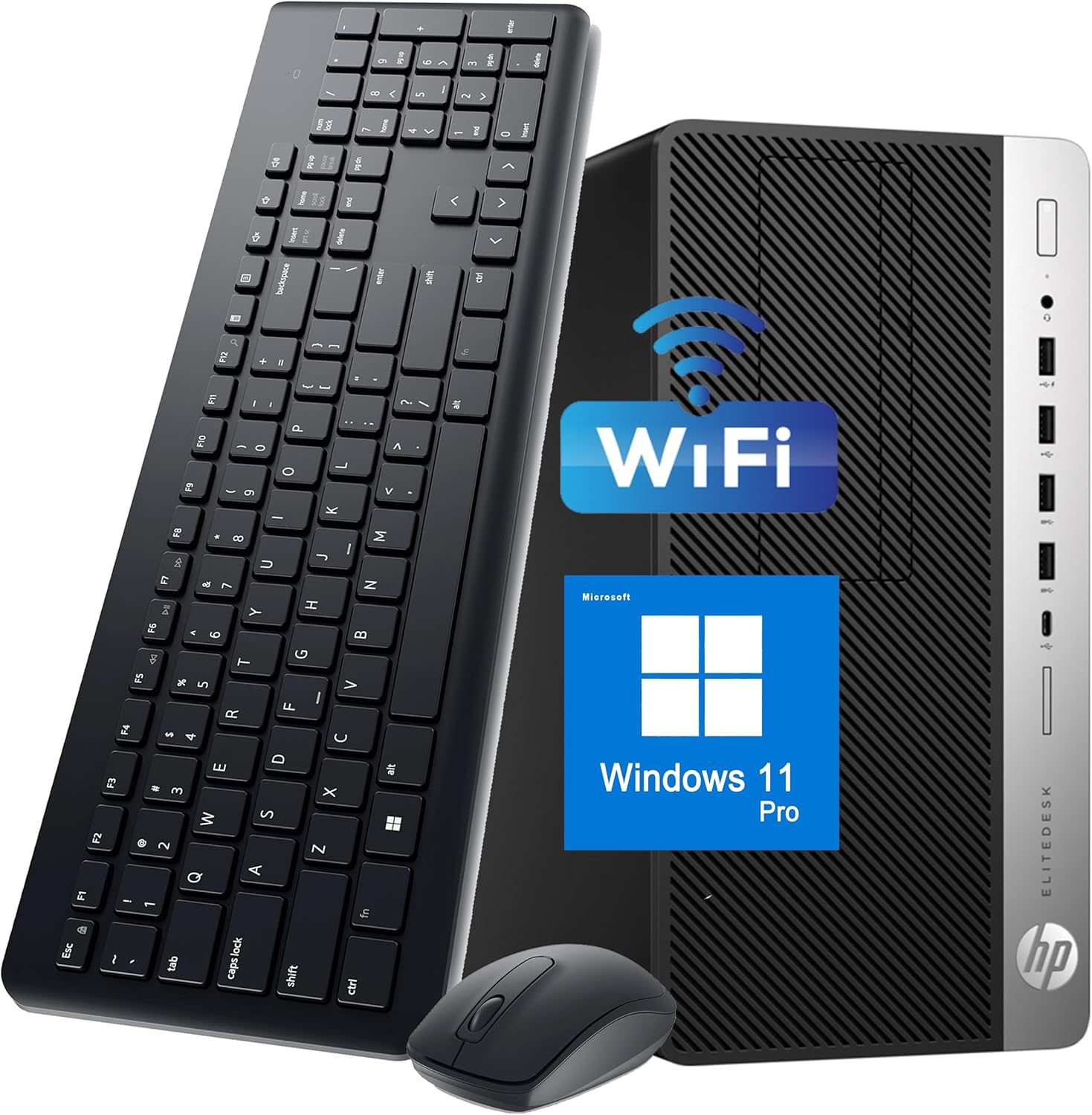 HP EliteDesk 705 G4 Mini Tower Computer Desktop PC, MT Computer AMD Ryzen™ 3 PRO 2200G, 16GB RAM, 512GB SSD, DisplayPort, RJ-45, WiFi, Bluetooth, Windows 11 Pro (Renewed)