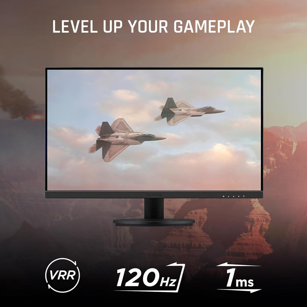 ViewSonic VX2416A 24 Inch 1080p Gaming Monitor, IPS Display with 120Hz and 1ms for Smooth Home Entertainment, Eye Care Technology, DisplayPort, USB-C, and HDMI Inputs