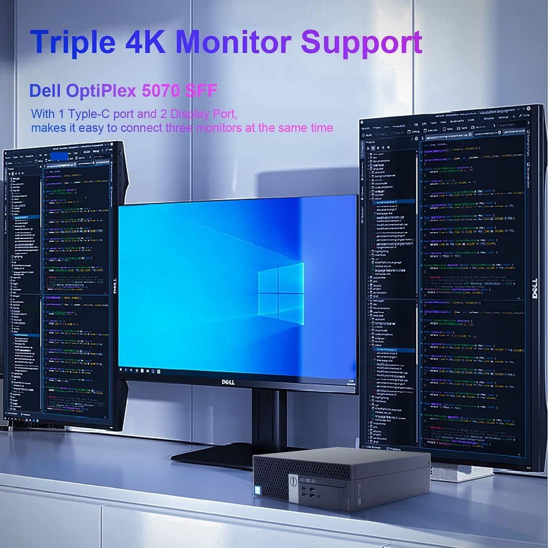 Dell OptiPlex 5070 Desktop Computers Windows 11 Pro,Hexa Core i5 9500 up to 4.4GHz,32GB DDR4, 1TB M.2 NVMe SSD,Intel Wireless Wi-Fi 6E AX210 & Bluetooth 5.2, HDMI Adapter (Renewed)