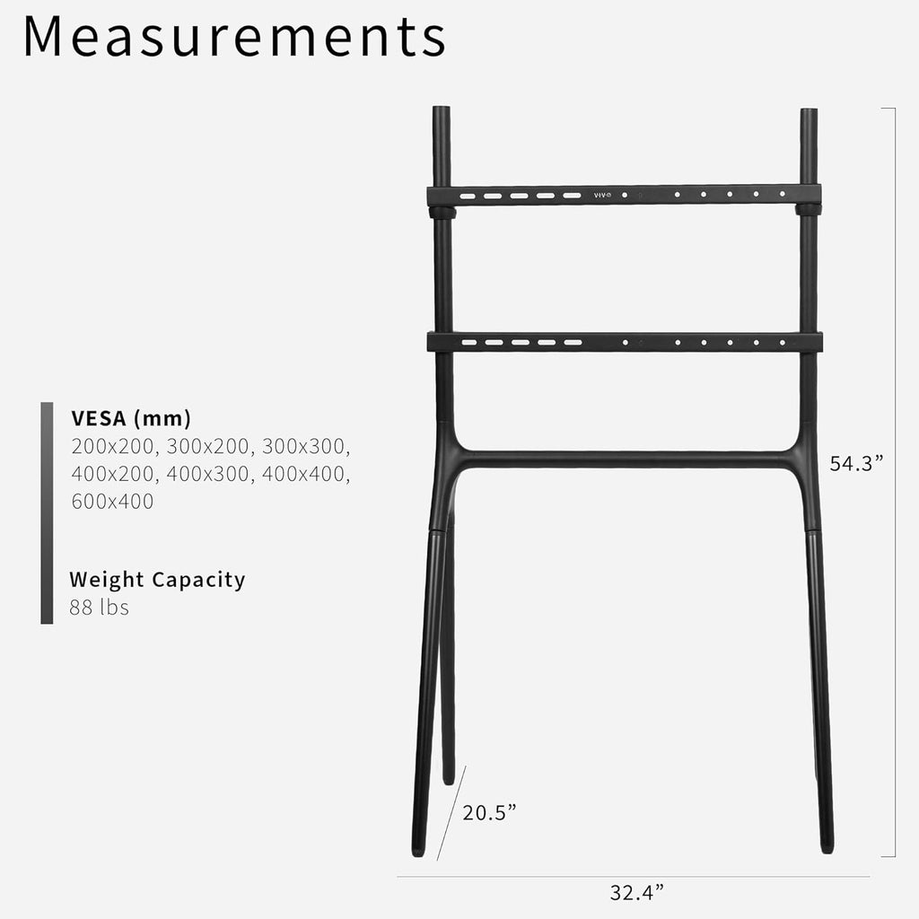 VIVO Artistic Easel 49 to 70 inch LED LCD Screen, Studio TV Display Stand, Adjustable TV Mount with 4 Legs, Black, STAND-TV70AB