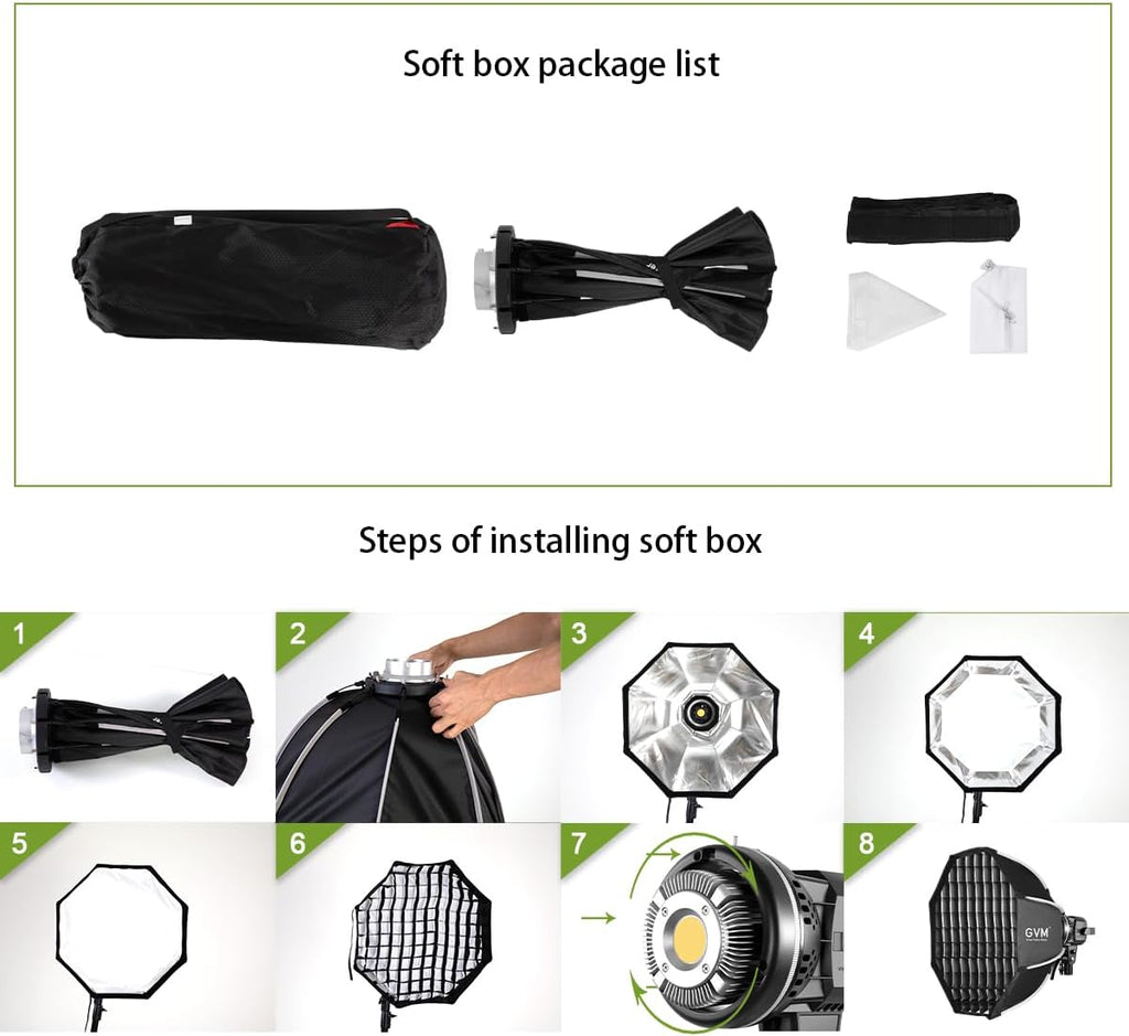 GVM 80W Softbox Lighting Kit with APP Control, Professional Studio Photography Lighting with Digital Display, LED Video Light Color Temperature 5600K and CRI 97+ for Portrait Product Fashion Shoot