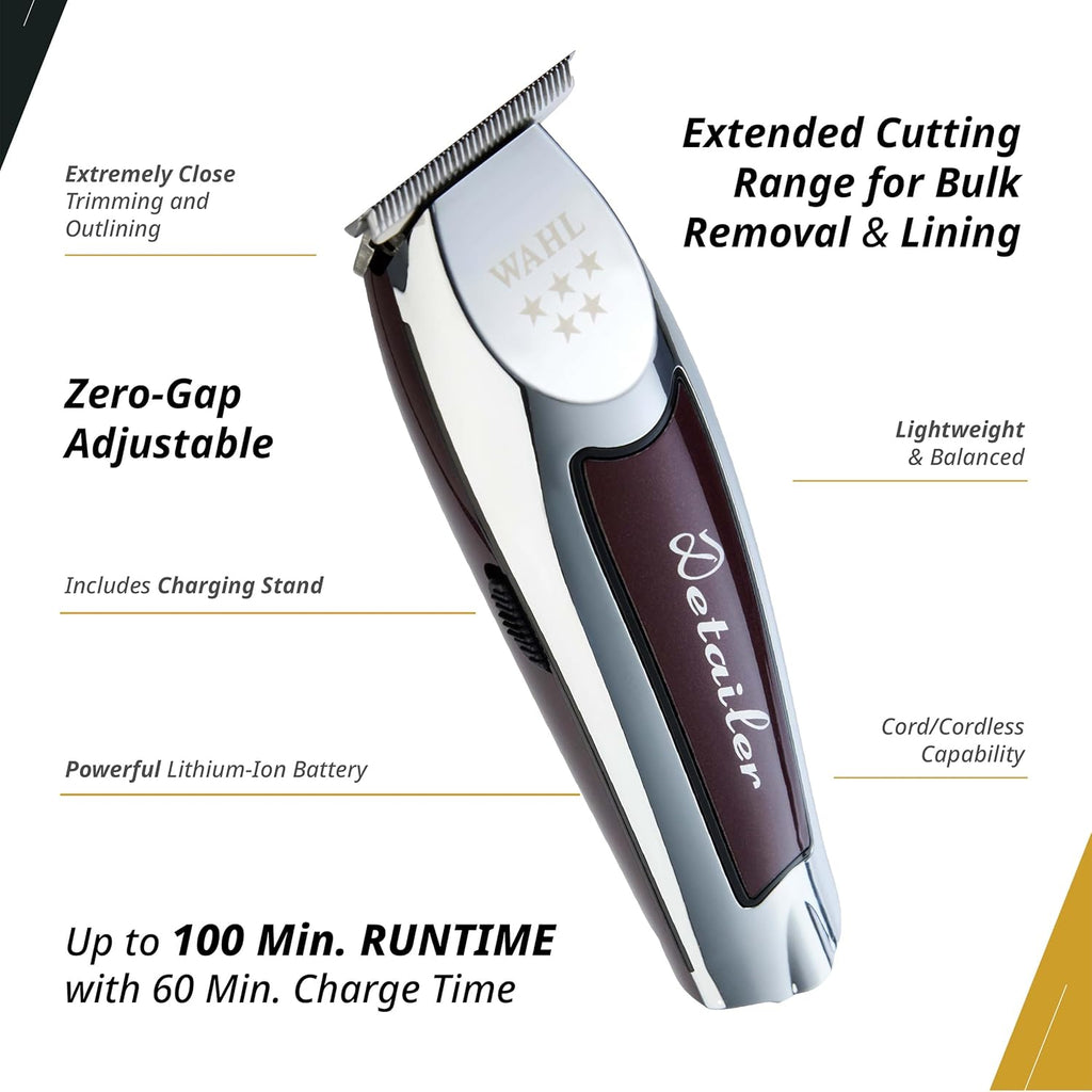 Wahl Professional Cordless Detailer Li, T-Wide Blade, Lithium-Ion Battery, 100-Minute Run Time