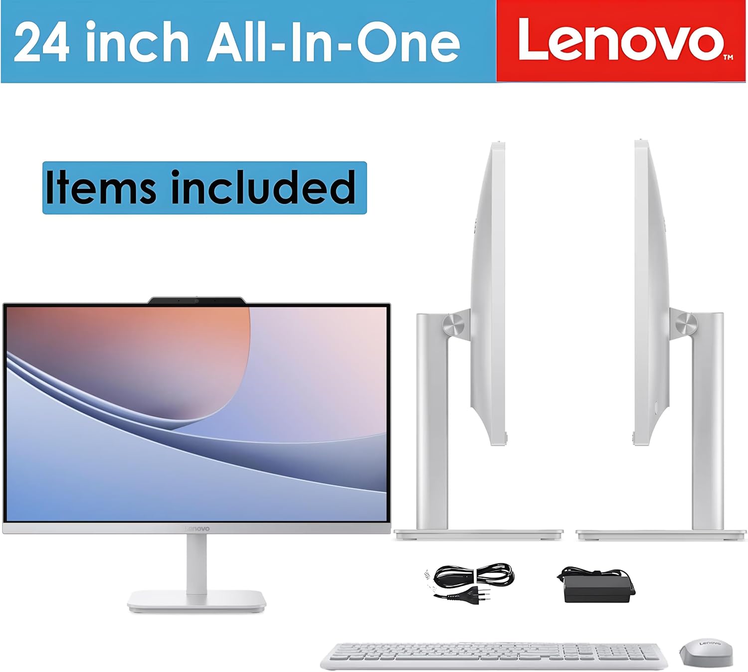 Lenovo 24" FHD All-in-One Desktop Computer, Intel 4-Core Processor (Beats i3-1110G4), 16GB RAM, 512GB PCIe SSD, HDMI, WiFi 6, RJ45, Bluetooth, Business AIO, Vent-Hear, Keyboard & Mouse, Windows 11 Pro