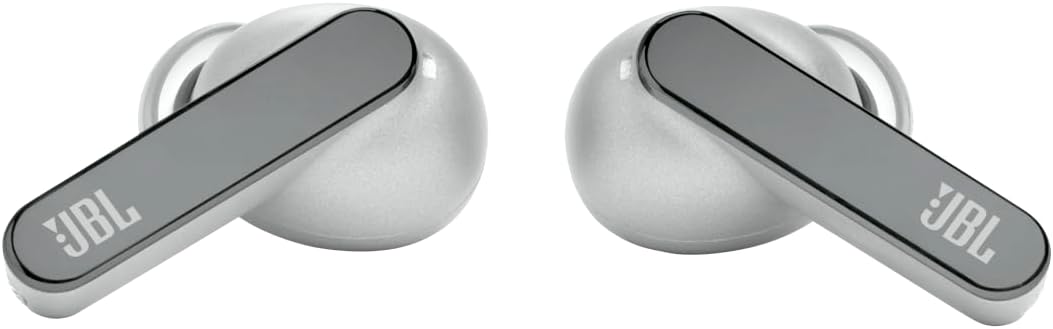 JBL Live Pro 2 - True Wireless Noise Cancelling Earbuds, up to 40 Hours of Playback with Wireless Charging, 6 mics for Perfect Calls, Touch & Voice Control, IPX5 Water Resistant (Silver)