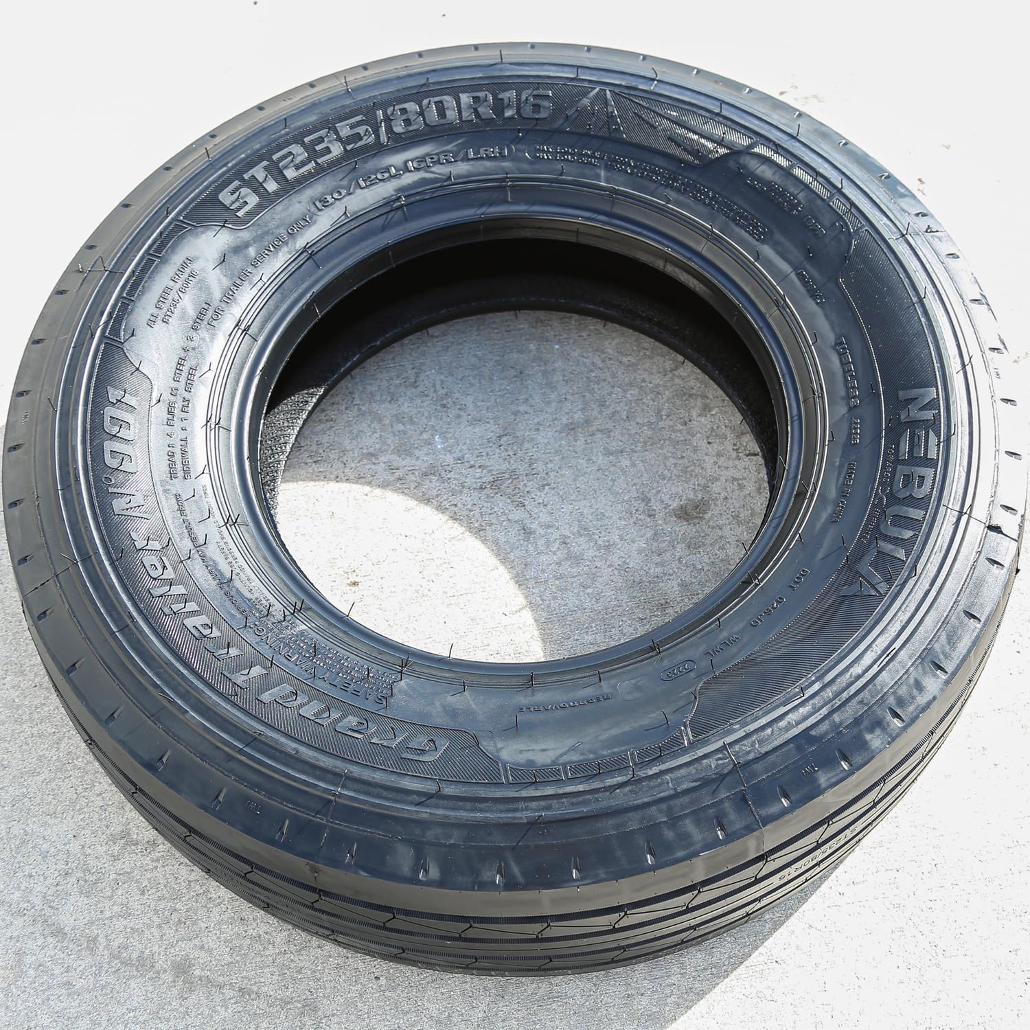 Nebula Grand Trailer-N' 001 All Steel Heavy Duty Premium Trailer Radial Tire-ST235/80R16 235/80/16 235/80-16 130/126L Load Range H LRH 16-Ply BSW Black Side Wall