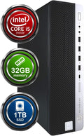 HP EliteDesk 800G4 Desktop Computer | Hexa Core Intel i5 (3.2) | 32GB DDR4 RAM | 1TB SSD Solid State | Windows 11 | Home or Office PC (Renewed)