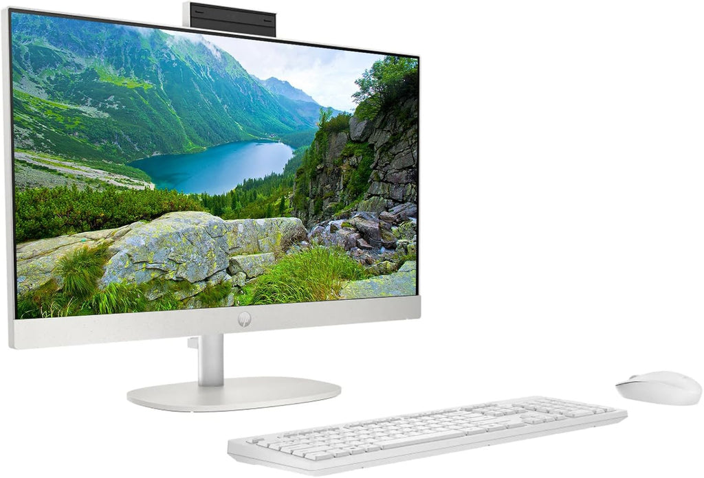 HP 27" All-in-One Desktop Computer, FHD IPS Touchscreen, AMD Ryzen 5 7520U Processor, 16GB LPDDR5, 256GB SSD, Wi-Fi 6, HDMI, USB-C, Ethernet RJ-45, Wireless KB& Mouse, Windows 11 Home