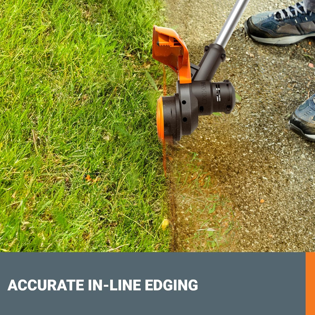 Worx Cordless String Trimmer, 13'' Electric Weed Wacker with Auto Feed, 40V Lightweight Weed Eater with Dual-exit Cutting Head, 2 Batteries & Charger Included, WG183