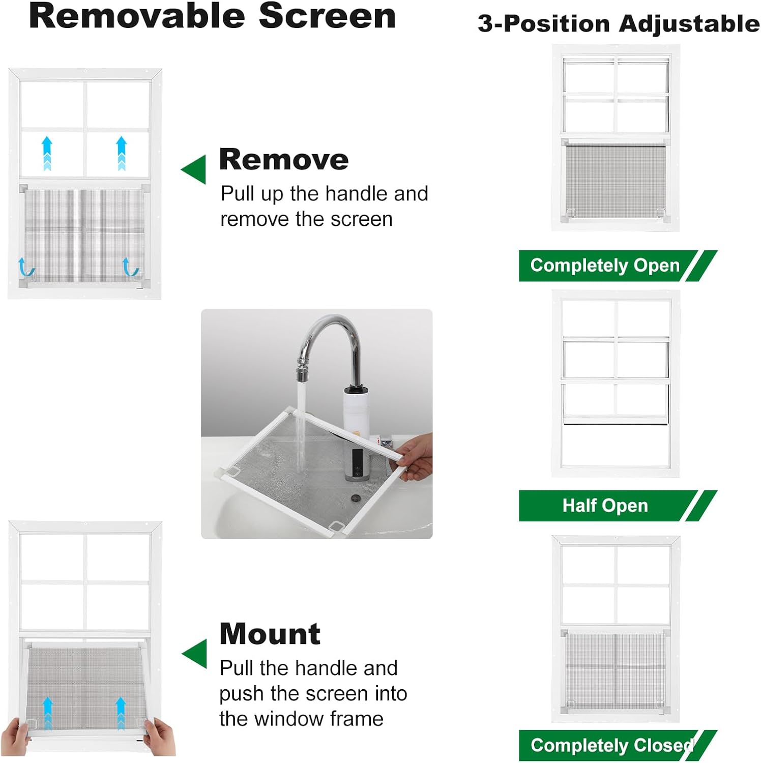 24" x 36" Shed Windows 2 Pack, Small Sliding Window with Tempered Glass & Metal Mesh Screen, Flush Mount Windows for Shed Chicken Coop Barn Household Garage Basement Cabin Playhouse