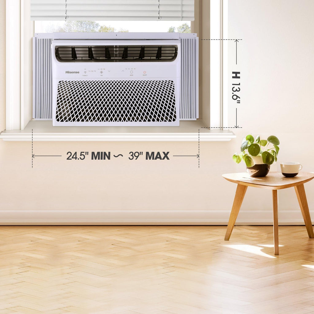 Hisense 10000 BTU Window Air Conditioner Unit, WiFi Smart App Control, Energy Efficient Quiet Cooling for Large Room, Living Bedroom Home, Mounted AC Remote Control 450 Sq. Ft.