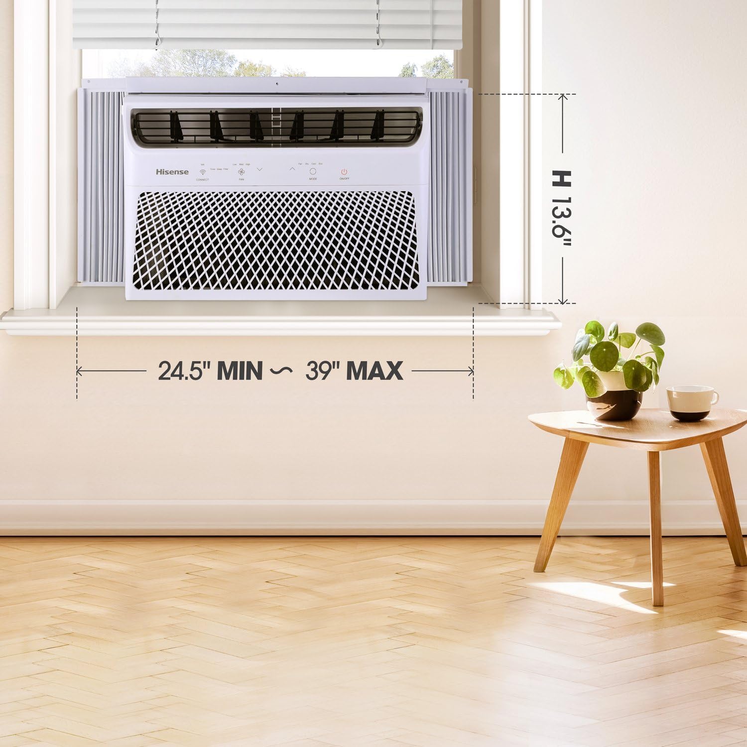 Hisense 10000 BTU Window Air Conditioner Unit, WiFi Smart App Control, Energy Efficient Quiet Cooling for Large Room, Living Bedroom Home, Mounted AC Remote Control 450 Sq. Ft.