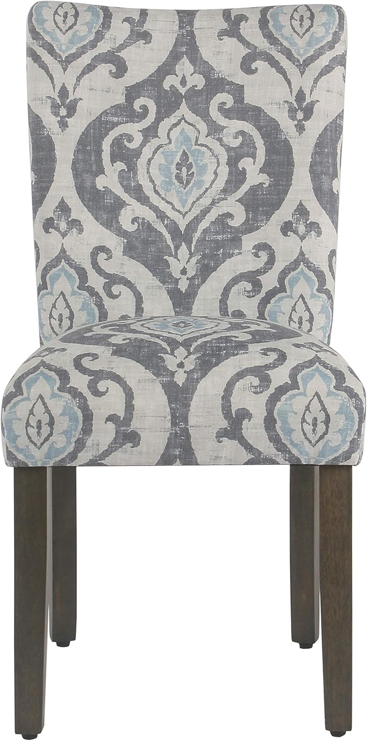 HomePop Parsons Classic Upholstered Accent Dining Chair, Set of 2, Suri Blue