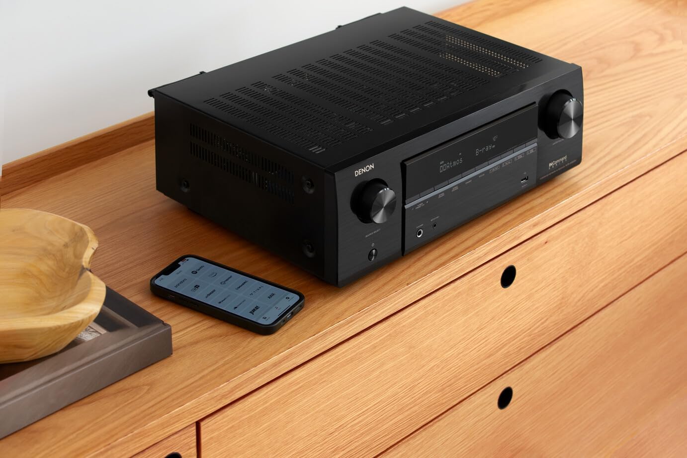 Denon AVR-X1800H 7.2 Channel AV Stereo Receiver - 80W/Channel, Wireless Streaming via Built-in HEOS, WiFi, & Bluetooth, Supports Dolby Vision, HDR10+, Dynamic HDR, & Home Automation Systems