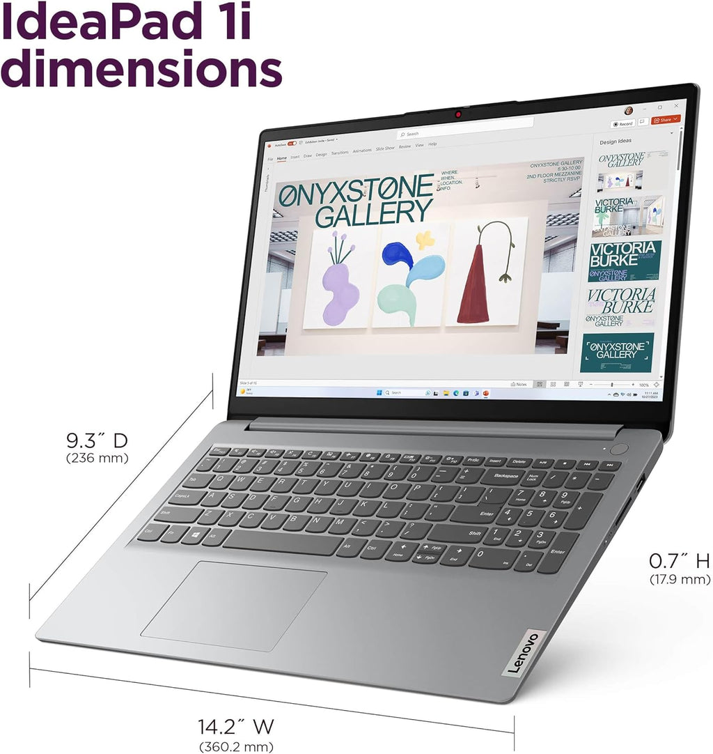 Lenovo IdeaPad Laptop Computer, 15.6" Anti-Glare, 8GB RAM, 256GB (128GB SSD +128GB eMMC), 1-Year Office 365, Intel Core CPU, for Student, Home, Work, Numeric Keypad, Wi-Fi 6, IST HUB, Win 11 Home S