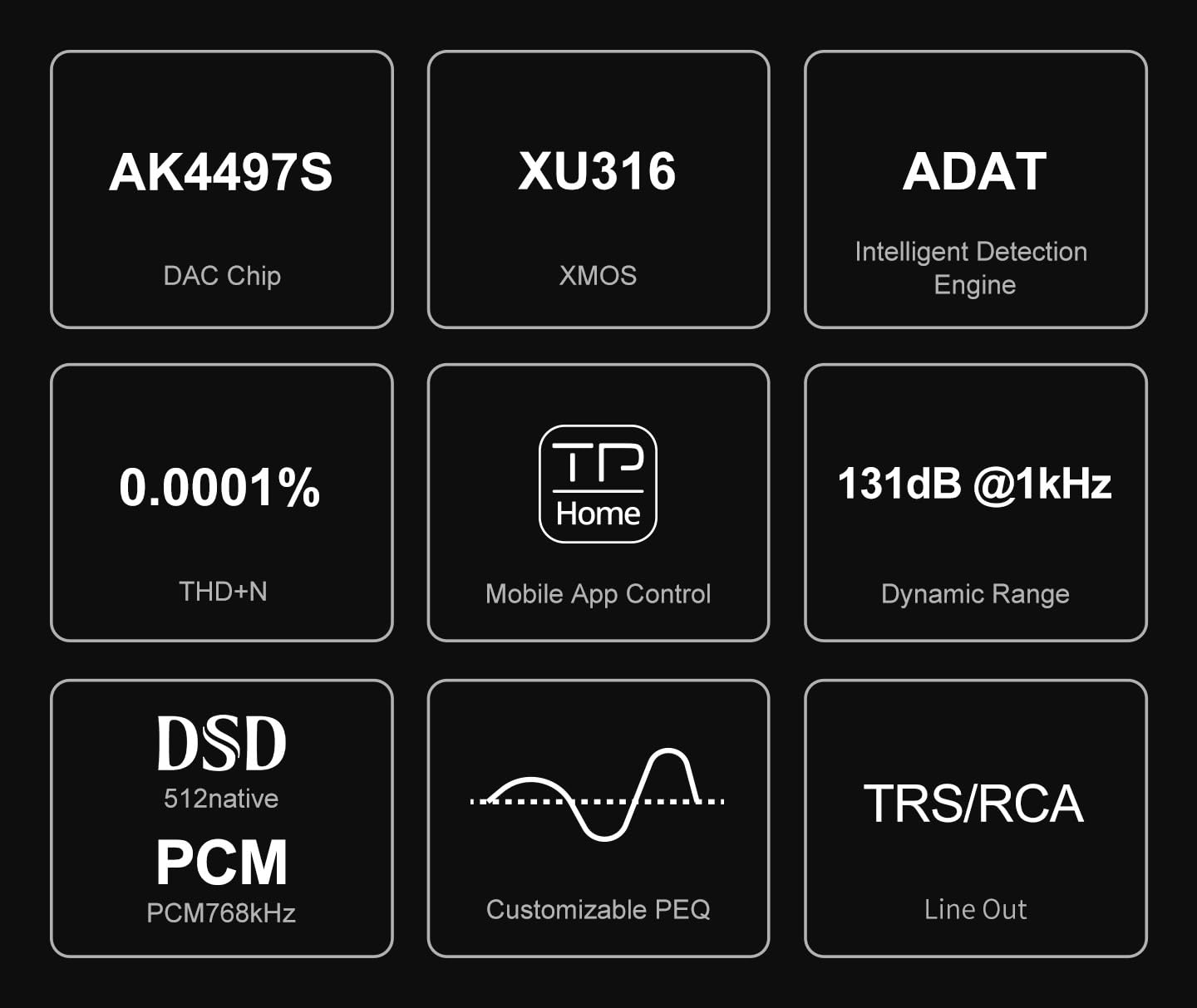 TOPPING E50 II Hi-Res Audio DAC with App Control, AK4497S Velvet Sound, DSD512/PCM768kHz, LDAC Bluetooth, 10-Band PEQ, Preamp, RCA/TRS Outputs (Silver)