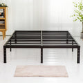 Wulanos Queen Size Bed Frame, 3500lbs Heavy Duty Metal Platform with Steel Slats Support, Sturdy and Noise-Free, 14 Inches High Bedframes with Ample Storage, No Box Spring Needed