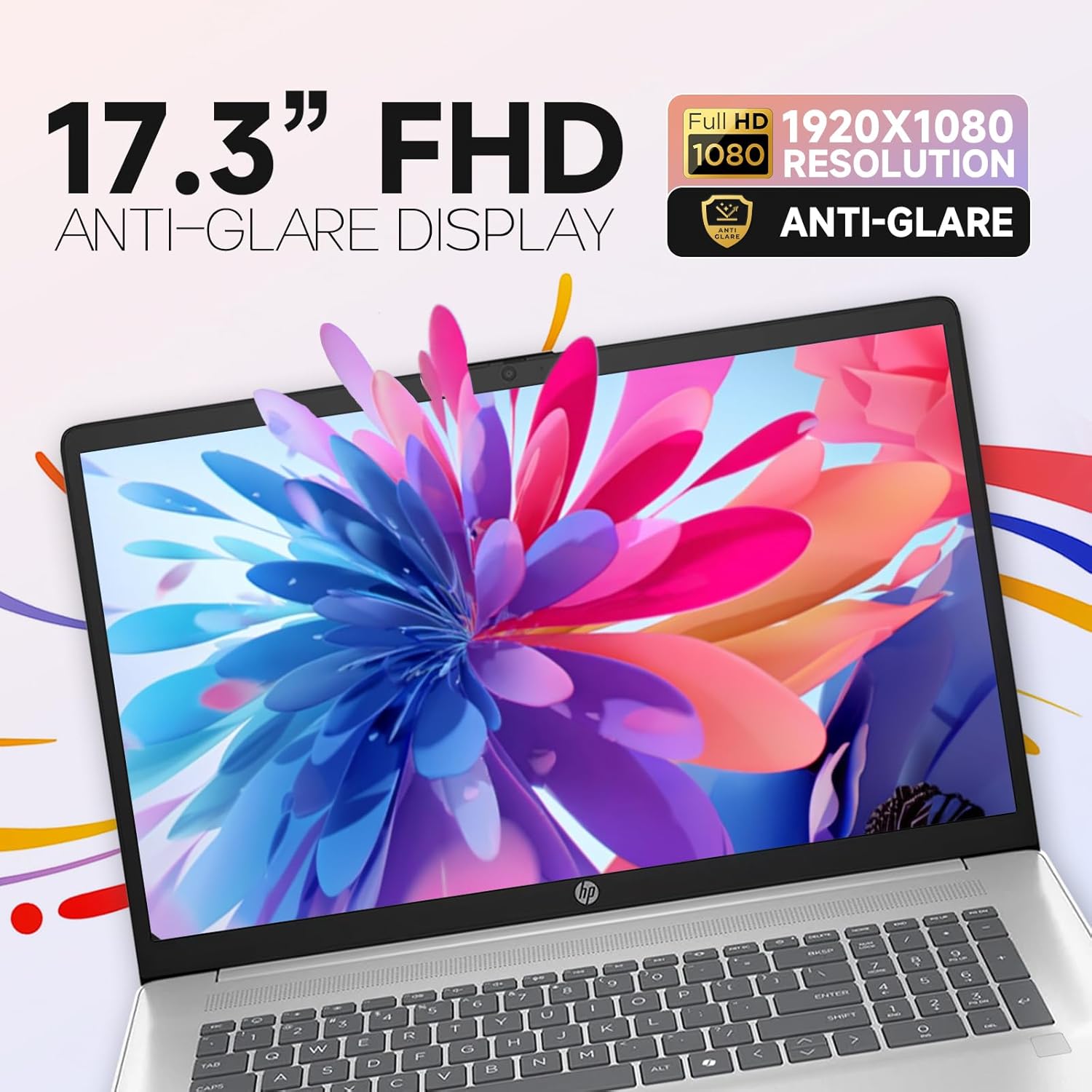 HP 17.3" Business Laptop, 13th Gen Intel 10-Core i5-1334U(Beats i7-1255U), 20GB RAM, 512GB SSD, Backlit Keyboard, Fingerprint Reader, Lifetime Windows 11 Pro & Copilot AI, with Patented KB Kit