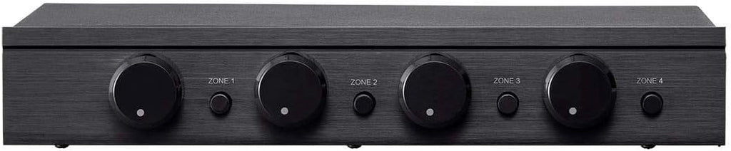 Monoprice SSVC-4.1 Single Input 4-Channel Speaker Selector with Volume Control, Impedance Protection, Individual Zone On/Off Buttons, Black, Model Number: 138159