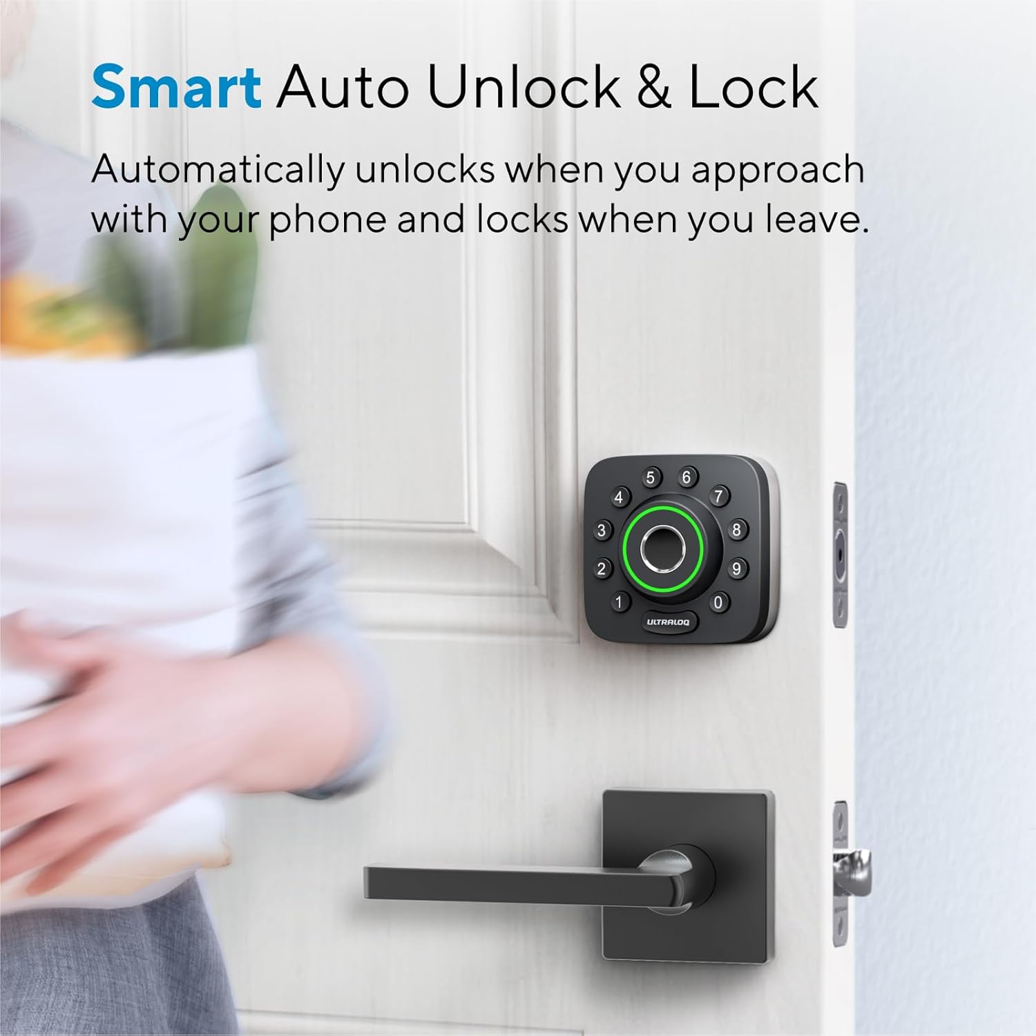 ULTRALOQ U-Bolt Pro WiFi Smart Lock with Door Sensor, Built in Wi-Fi Smart Deadbolt Lock for Front Door with Fingerprint ID, App Remote Control, Share Access, Auto Unlock, Auto Locking, Backlit Keypad