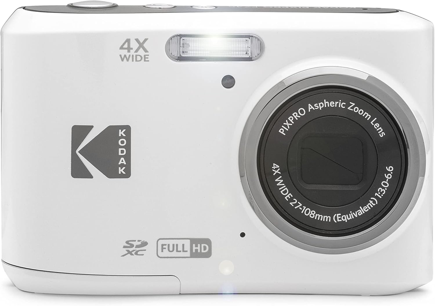 Kodak PIXPRO FZ45 Digital Camera + Black Point & Shoot Camera Case + Transcend 64GB SD Memory Card + Tri-fold Memory Card Wallet + Hi-Speed SD USB Card Reader + More! (White)