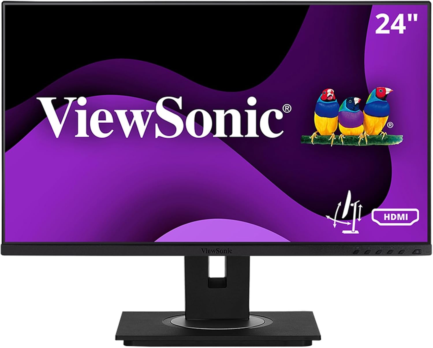 ViewSonic VG2448A 24 Inch 1080p Monitor, IPS Display with Ultra-Thin Bezels for Smooth Home and Office Productivity, Advanced Ergonomics, HDMI, DisplayPort, USB, and VGA Inputs