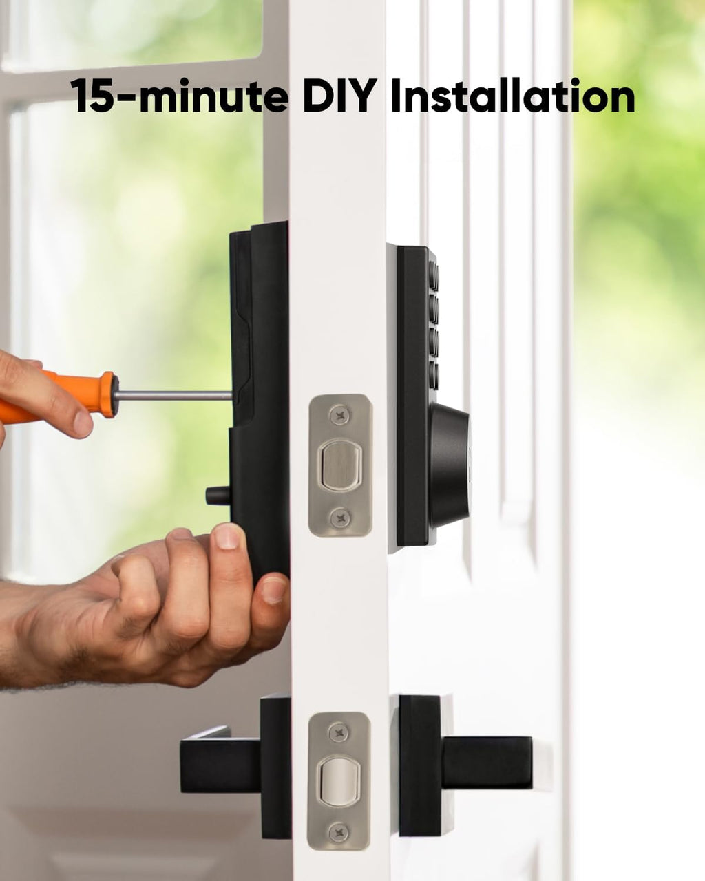eufy Security Smart Lock C30 with Door Lever, Keyless Entry, Built-in WiFi Deadbolt for Front Door, No Bridge Required, Easy Installation, App Remote Control, Auto Lock