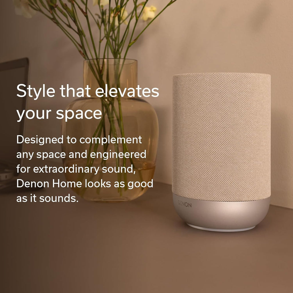 Denon Home 200 Speaker, Wireless Speaker with Stereo and 3D Dolby Atmos Music, Home Audio Device, HEOS Multiroom Music Control, Wi-Fi, Bluetooth, AirPlay 2, Charcoal