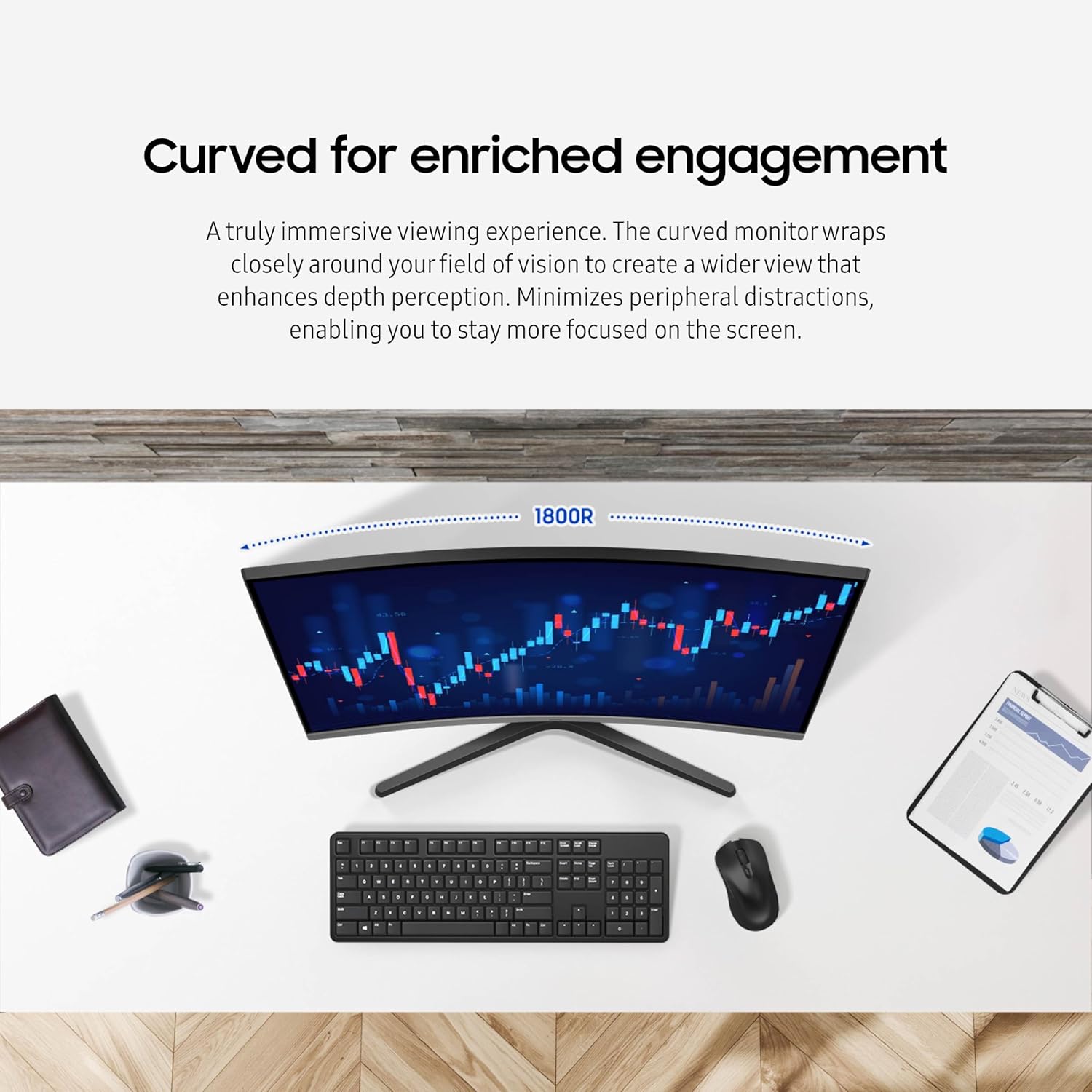 Samsung 32-inch S3 (S39GD) FHD 100Hz Curved Monitor, Game Mode, Eye Saver Mode, Multiple Connectivity with HDMI Port, Built-in Speakers, LS32D39DGANXZA, 2025