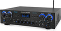 Pyle Home Stereo Receiver with Bluetooth - 4 Channel Amplifier, 800 Watt Max, USB-A Input w MP3 Player, Easy Karaoke Setup with Mic Vol, Reverb and Delay, RCA in/Out, SD Card, FM Radio - PDA77BU