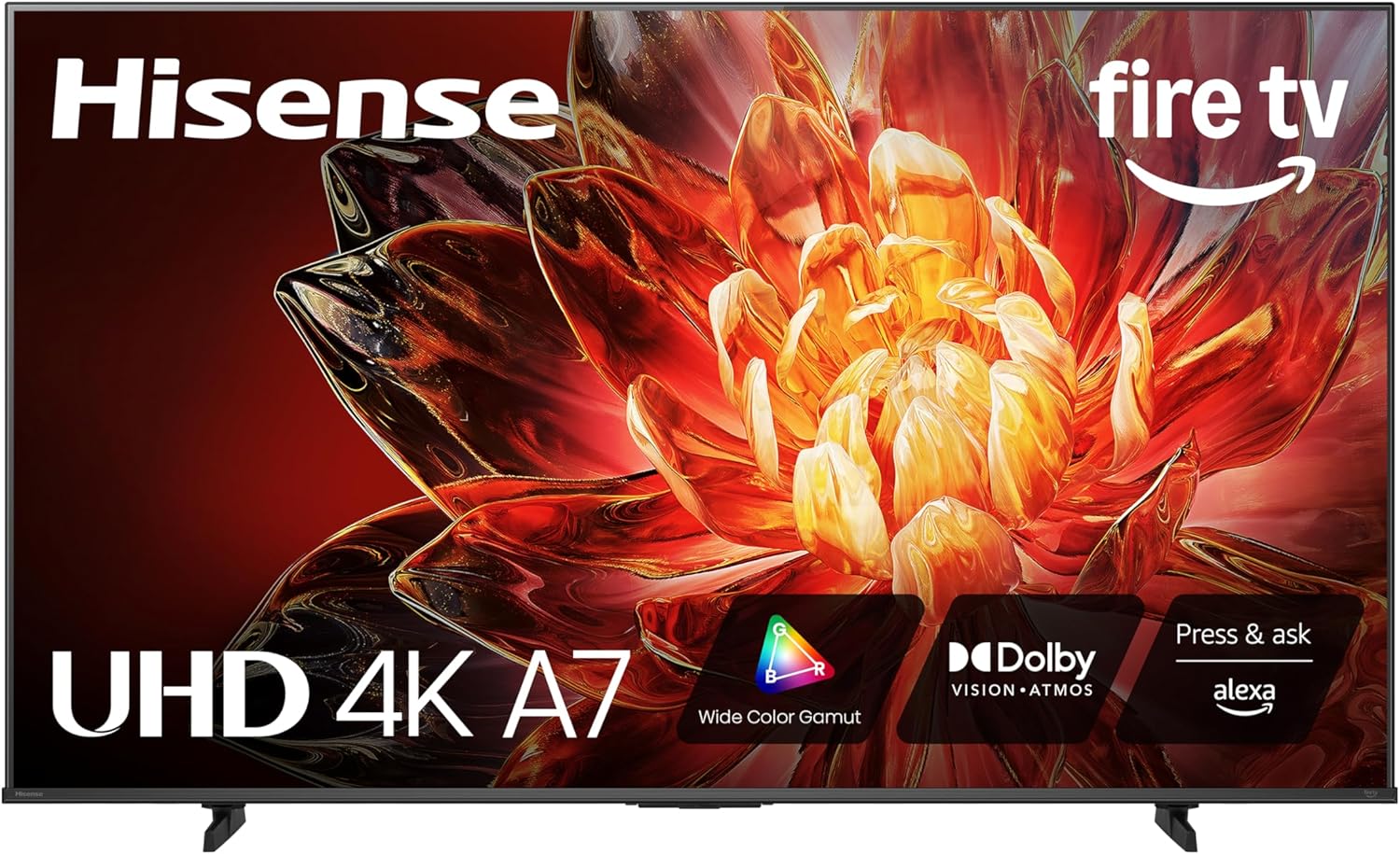Hisense 43" Class A7 Series (43A7NF, 2025 Model) 4K UHD Smart Fire TV, Voice Remote with Alexa, Wide Color Gamut, HDR10+, Dolby Vision, Dolby Atmos, Game Mode, ALLM, Stream Live TV Without Cable