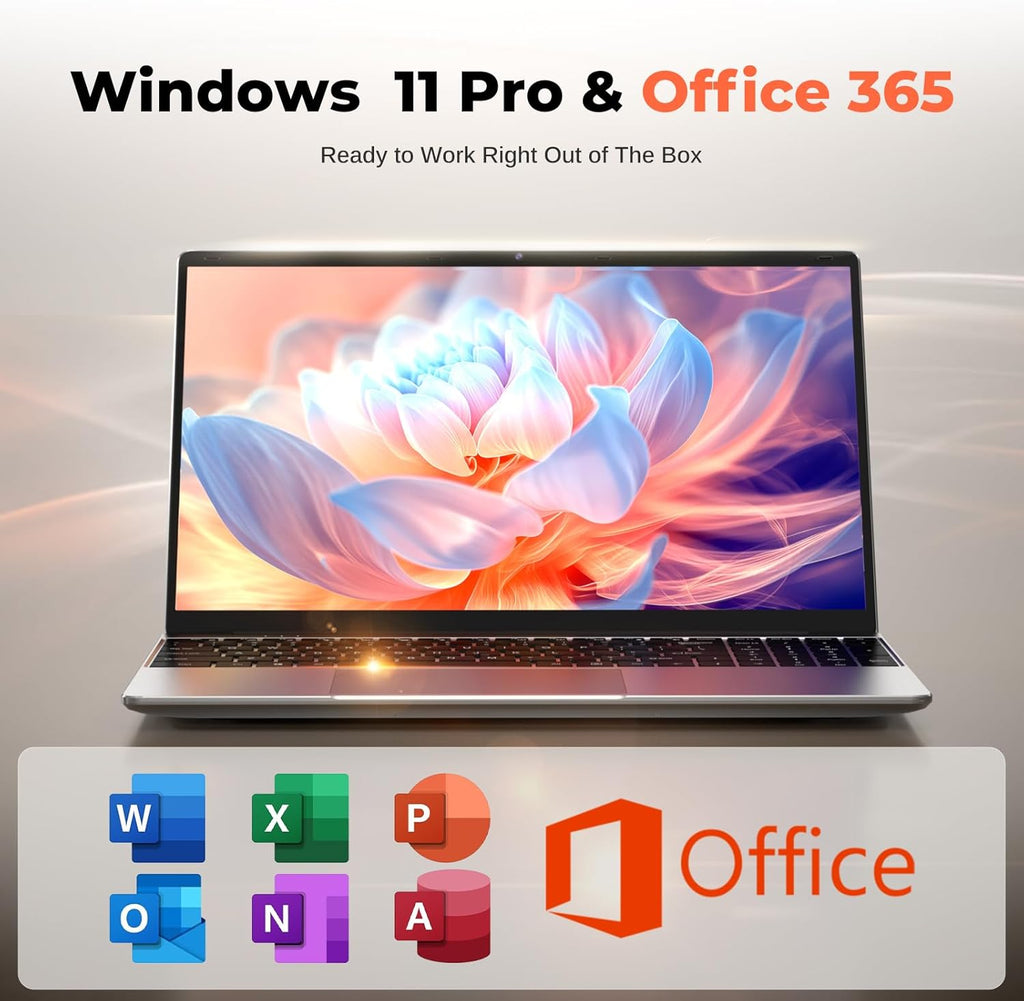 2026 Windows 11 Pro Traditional Laptop Computer, 16GB RAM 256GB SSD for Business Office Student School College, 15.6" FHD IPS Display, Lightweight Portable with Office 365, 4H Battery, 3.5 lbs