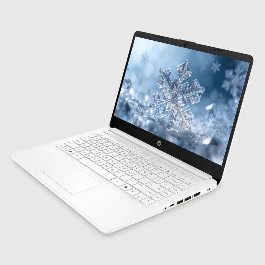 HP 14" Business Laptop, 1-Year Office 365 with Copilot AI, 16GB RAM 576GB Storage (64GB SSD+512GB SD Card), Dual-Core Intel Processor, Windows 11, PLUSERA 8-in-1 Hub Included, Snowflake White