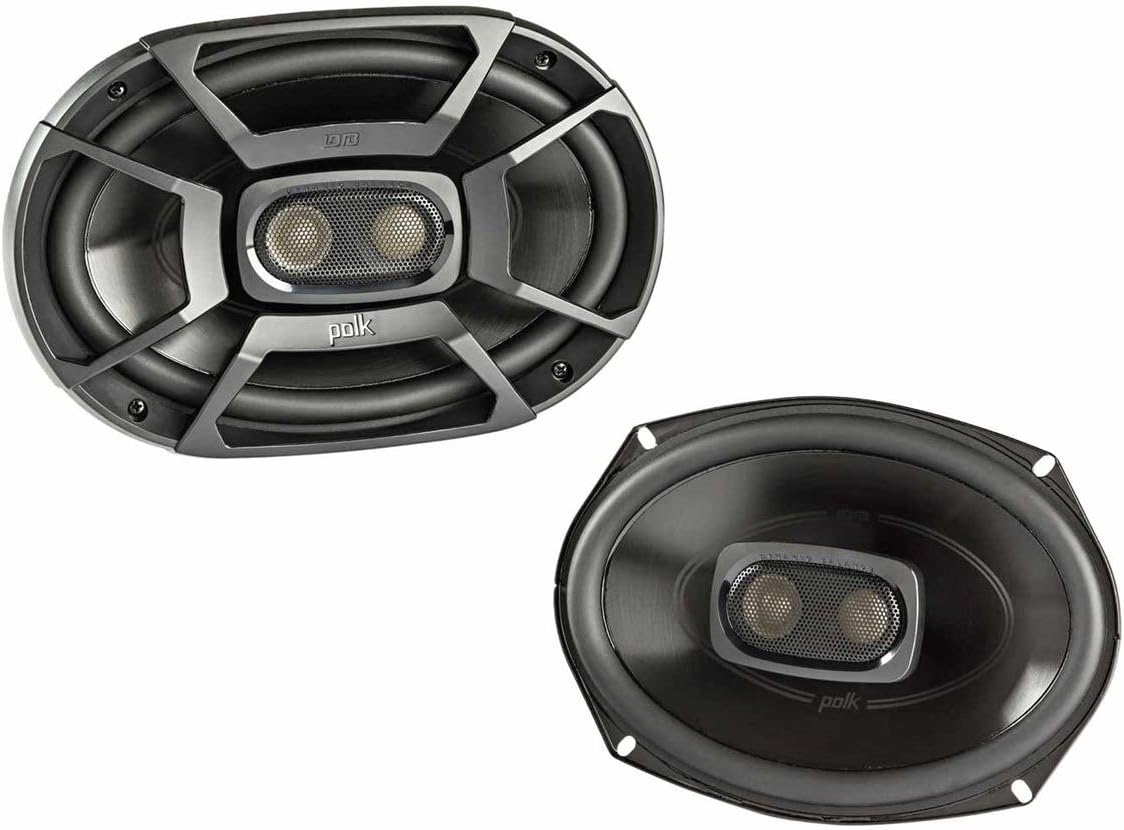 Polk Audio DB692 DB+ Series Coaxial Marine 6x9 Speaker for Car & Boat, 3 Way Car Audio, 30-22kHz Frequency Response, Polypropylene Woofer Cone & 1/2" Silk Dome Tweeter, Easy Installation