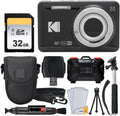 Kodak PIXPRO FZ55 Digital Camera (Black) + 32GB Memory Card + Point and Shoot Camera Case + Extendable Monopod + Lens Cleaning Pen + LCD Screen Protectors + Table Top Tripod â€“ Ultimate Bundle