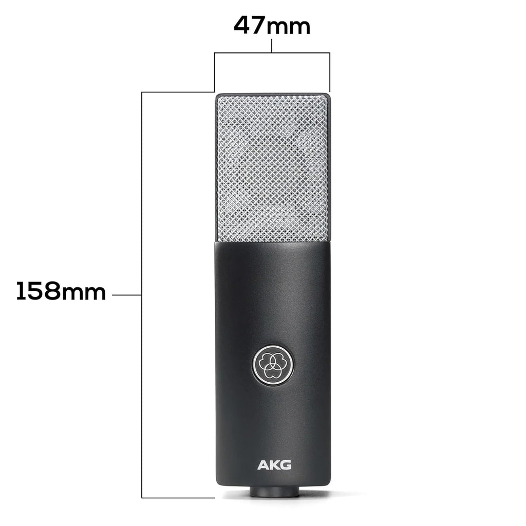 AKG C104 Professional Large Diaphragm Cardioid Condenser Microphone – XLR Studio Mic for Podcasting, Streaming, Broadcasting & Music Recording, Low Noise, High SPL, Sustainable Design