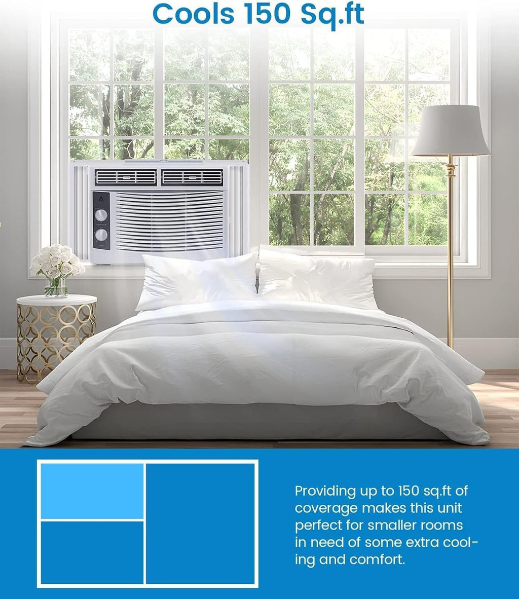 6000 Btu U-Shaped Window Air Conditioner, WiFi & App Control, Ultra Quiet, Enabled Saddle Window AC Unit Cools Up to 300 Sq. ft, Cooling, Dehumidifier, Flexible for Home/Office