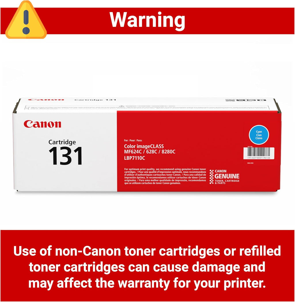 Canon Genuine 131 Cyan Toner Cartridge Compatible with MF620 Series, MF8280Cw, LBP7110Cw