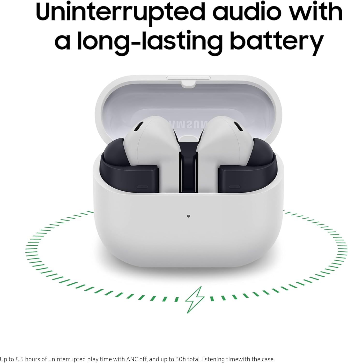 SAMSUNG Galaxy Buds 3 FE (2025) True Wireless Bluetooth Earbuds, Active Noise Cancellation, Powerful Sound, Clear Calls, Long Lasting Battery, Hands Free AI, Black US Version, 2 Year Warranty