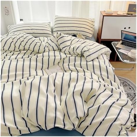 Soft Pure Cotton 4-Piece Bedding Set - Duvet Cover, Bed Sheet & Pillow Cases - Breathable, Comfortable, Hypoallergenic Bed Linen for Cozy Sleep