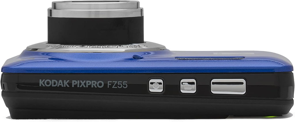 Kodak PIXPRO FZ55 Digital Camera (Blue) + Black Point & Shoot Camera Case + Transcend 64GB SD Memory Card + Tri-fold Memory Card Wallet + Hi-Speed SD USB Card Reader + More!