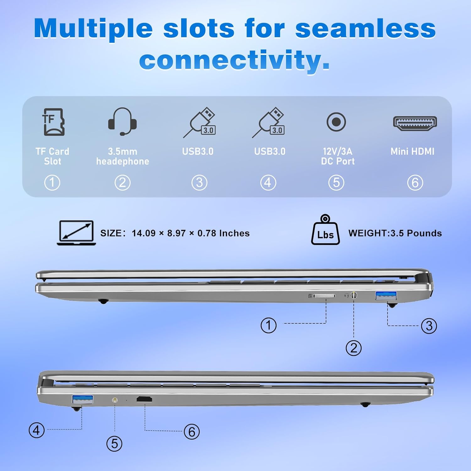 NAIKLULU Laptop Computer, Windows 11 Pro Lap Top, 15.6 Inch Laptop PC 2026, 16GB RAM 512GB SSD, M3-6Y30 Processor, FHD Display 1920 * 1080P, WIFI5, BT4.2, 5000mAh Battery, for School Business Student