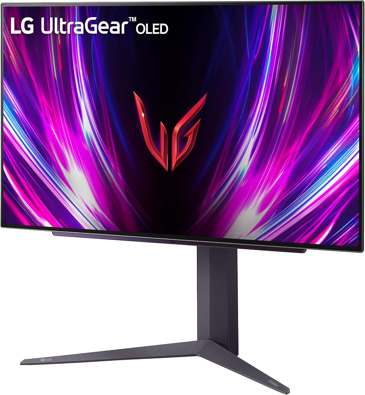 LG ‎27GS93QE 27-inch Ultragear OLED Gaming Monitor QHD 1440p 240Hz 0.03ms DisplayHDR True Black 400 AMD FreeSync Premium Pro NVIDIA G-Sync HDMI 2.1 DisplayPort Tilt/Height/Pivot Stand Black