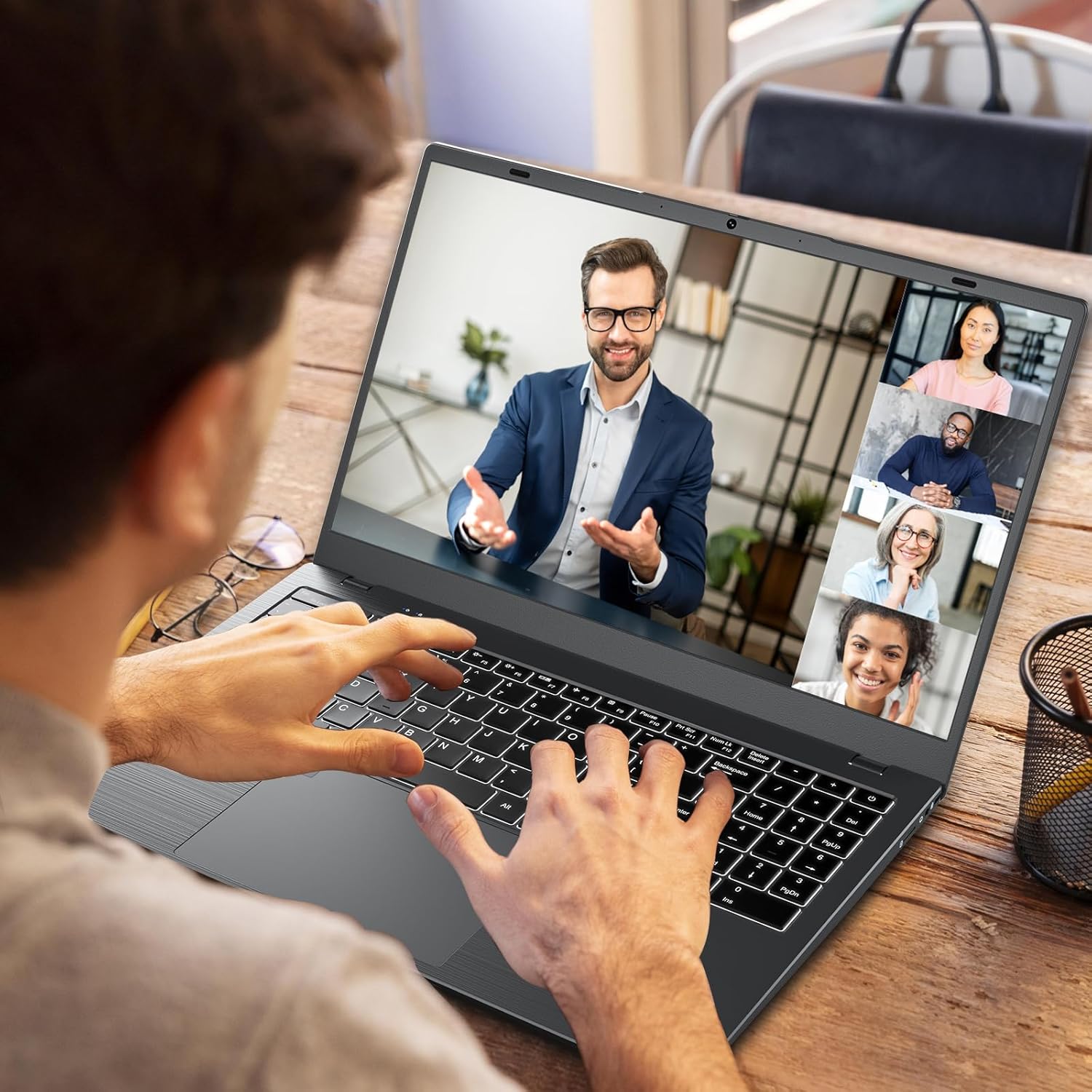 Windows11 Intel Laptop 15.6”HD Display（Celeron N5095） 16GB RAM 256GB SSD Storage .with Fingerprint Unlock | Privacy Camera | Backlit Keyboard .Suitable for Student and Business